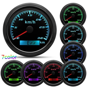 85mm schwarzes GPS Geschwindigkeitsmesser 0-30km/h Messgerät für Bootswagen Lkw - Bild 1 von 12