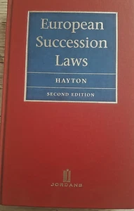 European Succession Laws By Hayton 2nd Ed Hardback 2002 - Imagen 1 de 1
