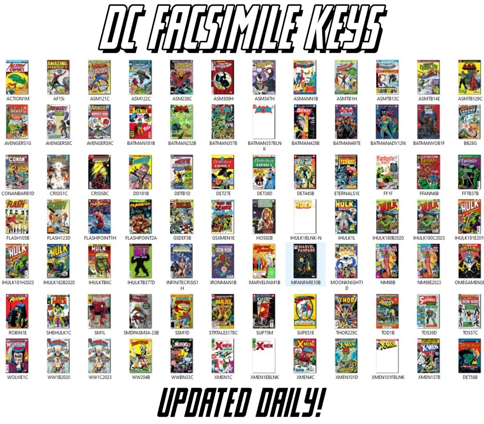 ALL DC COMICS FACSIMILE KEY ISSUE Variants choose GIANT list revised DAILY260525 - Image 1 of 1