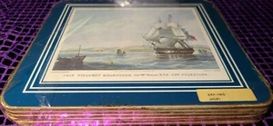 Edward Duncan 1841 "Sailing Ships" Painted by Huggins in London 6 Plaques Antiqu - Bild 1 von 7