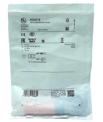 Efector KG-2120NFBOAP2T/LS100 KG0016 20-250 V AC/DC Capacitive Proximity Sensor - Image 1 of 3