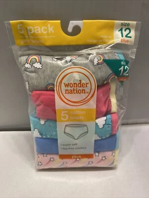 Girls Cotton Briefs Underwear kids Size 6-18 Panties 5-Pack  - Image 1 of 4
