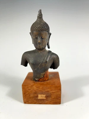 Tailandia tailandesa Sukhothai torso de bronce y cabeza de Buda aprox. Siglo 15-xvi Foto 1 de 4