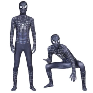 Adult Mens Spiderman Costume Fancy Dress Full Body Jumpsuit Halloween Outfits - Picture 1 of 11
