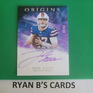 Origins Josh Allen Purple Signatures 2018 radiocontrol #10/32 ssp! ¡AUTO CON TARJETA!¡! - Imagen 1 de 5