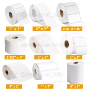Etiquetas de envío térmico directo para impresora Zebra 4x6 2x2 3x2 4x3 3x1 2,25x1,25 - Imagen 1 de 16