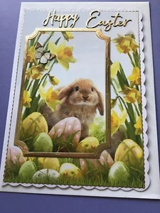 Ostern Grußkarte 8x6ins Handarbeit. Inklusive Einlage und Umschlag - Bild 1 von 1