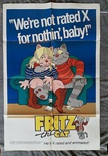 Fritz the Cat Movie Poster X-RATED Animated RALPH BAKSHI Skip Hinnant LENOIRE 72