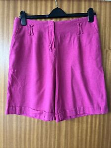 M&S Per Una Cerise Pink Linen  Summer Shorts - Size 14