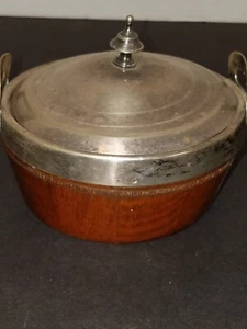 Antique English Nut Dish w/Silverplate Cover - White China Insert - 18th century - Picture 1 of 8