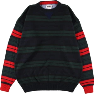 Used GITANO Border Pattern Acrylic Knit Sweater Men's L - Picture 1 of 5