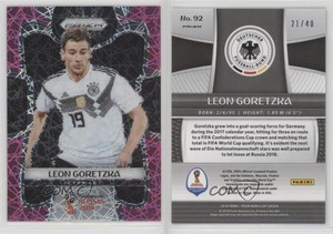 2018 Panini Prizm World Cup Pink Lazer Prizm /40 Leon Goretzka #92