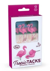 New Fred Tropic Tacks Flamingo Pushpins Bulletin Cork Board Pins Office Supplies - Picture 1 of 6