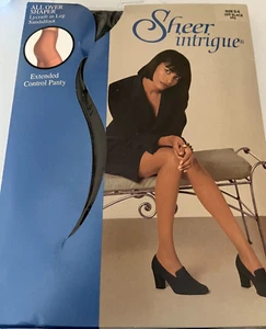 VTG KMART SHEER INTRIGUE SIZE D-E OFF BLACK LYCRA ALL OVER SHAPER NEW IN PKG - Picture 1 of 5