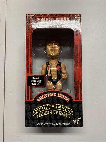 STONE COLD STEVE AUSTIN 20201 WWF RUMBLE  BOBBLEHEADS NIB Box Rough Wrestling Cover