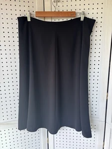 Eileen Fisher Lg Damen schwarz fließend Midi Swing Rock Polyester Seitenreißverschluss - Bild 1 von 5