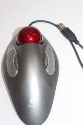 Logitech T-BC21 Marble Wired USB Trackball Mouse Tested Working - Image 1 of 4