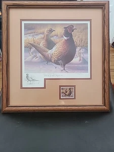 GERAHMT 1992 WI FIRST OF STATE Fasan BRIEFMARKE & DRUCK #19 Gregory Alexander KUNST - Bild 1 von 17