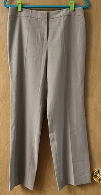 Pantalones de lana italianos Agnona IT 44 US 8 para mujer tiro medio pierna recta tostado caqui Foto 1 de 4