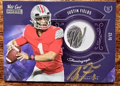 2021 Wild Card MATTE - Thumbgraph  Justin Fields #MTA-2 Blue- NYJets /12 - Image 1 of 2