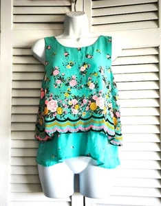 E&M Damen mehrfarbiges ärmelloses geblümtes Top Shirt Gr. M, gebraucht - Bild 1 von 7
