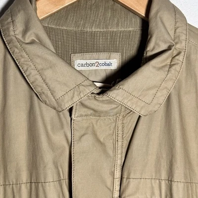 Chaqueta utilitaria Carbon2Cobalt para hombre caqui algodón frente a presión | talla grande Foto 1 de 4