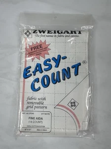 Zweigart 14 Count White Fine Aida Easy Count Pre-gridded Cross Stitch Embroidery - Picture 1 of 2