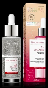 Eveline Serum Shot Rebuilding Serum 3x Collagen 24k Gold Elastin Day Night 30ml - Picture 1 of 1