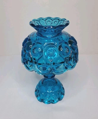Vintage L E Smith Moon & Stars 3 Piece Fairy Lamp Colonial Blue Teal - Image 1 of 4