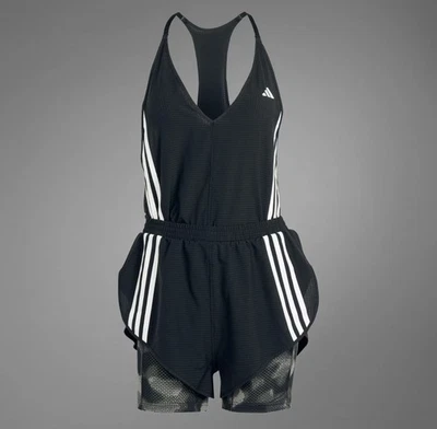 Adidas Talla L Own the Run 3 Rayas Estampado Completo Runsie 1 pieza Traje de Correr IK5010 Foto 1 de 4