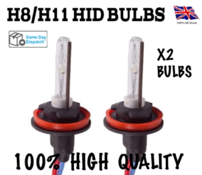 2X SUPER H8 H9 H11 XENON HID KIT BULBS 35W ICE BLUE 8000K - Image 1 of 4