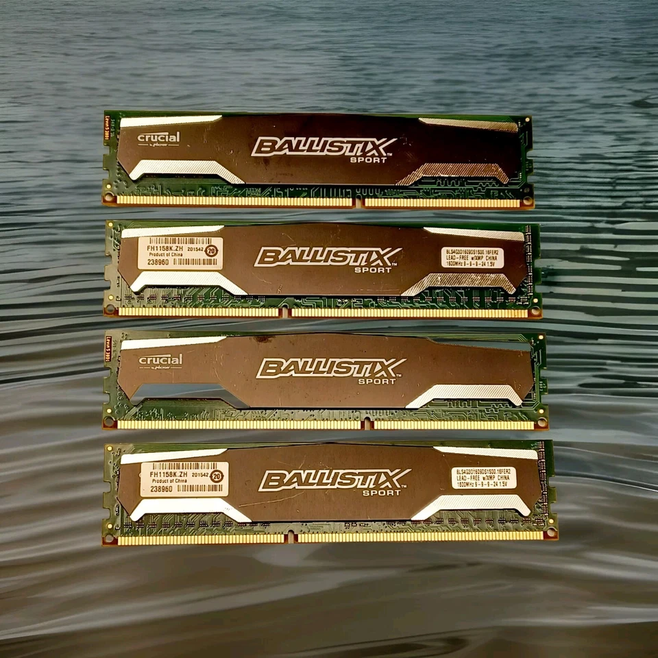 4 CRUCIAL BALLISTIX SPORT BLS4G3D1609DS1S00 16FER DDR3-1600 PC3-12800u 4x4... - Image 1 of 4