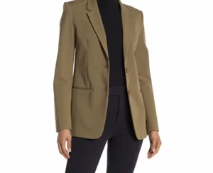 Women’s Helmut Lang $565 Rider Notch Lapel Two Button Blazer green size 2 NWT - Picture 1 of 11