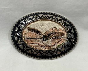 Fibbia per cintura Southwest Flying Eagle argento/oro rosa - abbigliamento western cowboy - Foto 1 di 3