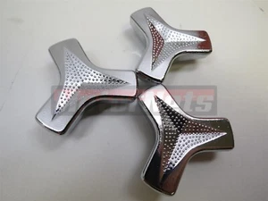 Tuerca de ala de filtro de aire tribar cromada 3 piezas 1/4"-20 Chevy Ford Mopar 350 454 Hot Rod - Imagen 1 de 7