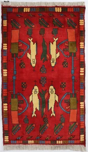 120x80 cm Afghan Warrug Kriegteppich Handgeknüpf Teppich Rug Afghanistan PK/20 - Picture 1 of 9