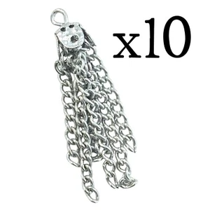 Lot 10 Silver Chain Tassel Charms Pendants for Jewelry Making - Picture 1 of 5