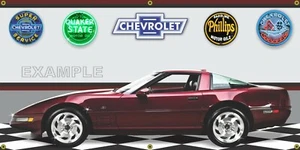 1993 CHEVROLET CORVETTE 40TH ANNIVERSARY HARD TOP GARAGE SCENE BANNER SIGN MURAL - Picture 1 of 1