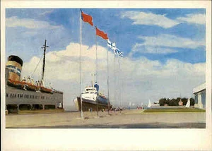 Leningrad Sankt-Peterburg Postcard Postkarte 1978 Schiff Ship Schiffanlegestelle - Picture 1 of 2