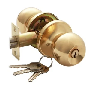 ikonic Brass Ruby Entrance Set Polished Brass Finish With 3 x C4 Style Keys - Picture 1 of 2