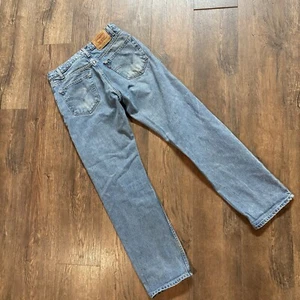 Vintage Levis 505 Jeans 32x32 Regular Straight Leg Light Wash Denim Red Tab 90s - Picture 1 of 6