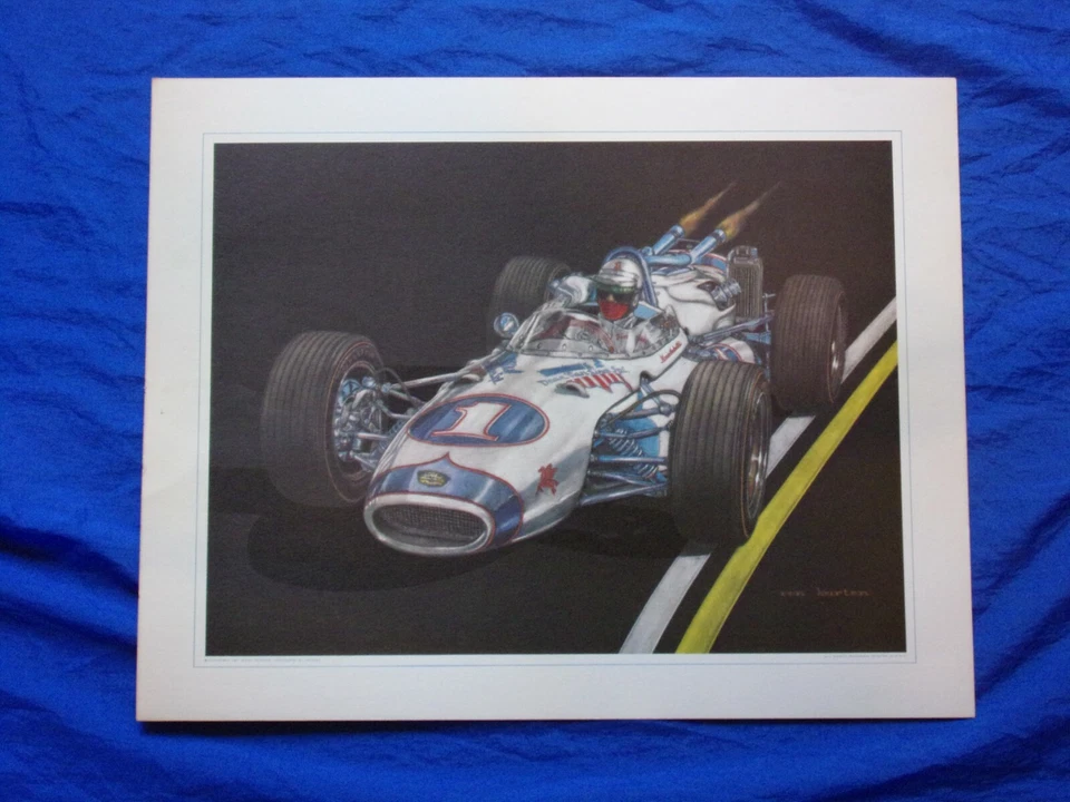 Mario Andretti #1 Dean Van Lines Spl. Indianápolis 500 Ron Burton impresión 1967 de colección Foto 1 de 1