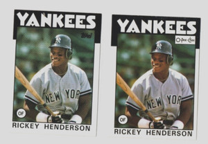 (LOT OF 2) RICKEY HENDERSON (1986 TOPPS  #500 /1986 O-PEE-CHEE #243) YANKEES EX
