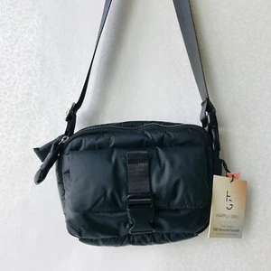 Happily Grey Puffer Crossbody Belt Bag 2 ways to wear 8"x 5"x 2.5" - Picture 1 of 9