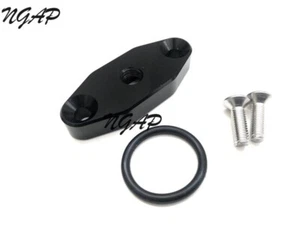 Adaptador de puerto de aceite LS negro 1/8" NPT turbo placa de alimentación de aceite turbocompresor fuente - Imagen 1 de 2