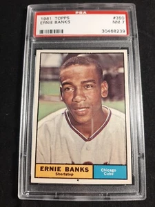 1961 Topps Ernie Banks #350 PSA NM 7 - Foto 1 di 2