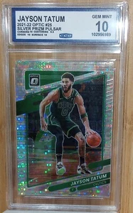 Jayson Tatum, 2021-22 Silver Prizm Pulsar #25, Grade 10 Gem Mint. - Picture 1 of 2
