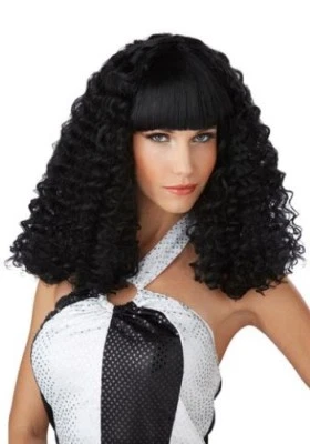Disco Lady Wig Shoulder Length Crimped Synthetic Hair Costume Wig With Bangs - Image 1 of 3