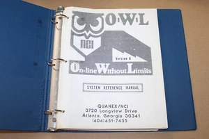 OWL - Manual de software de base de datos en línea sin límites Quanex NCI 1981 raro RARO - Imagen 1 de 5