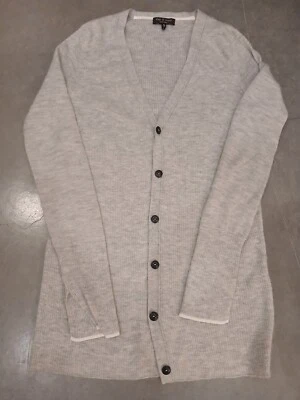 Rag and Bone Grey Ribbed Cashmere Cardigan Sweater Size MEDIUM - Image 1 of 4